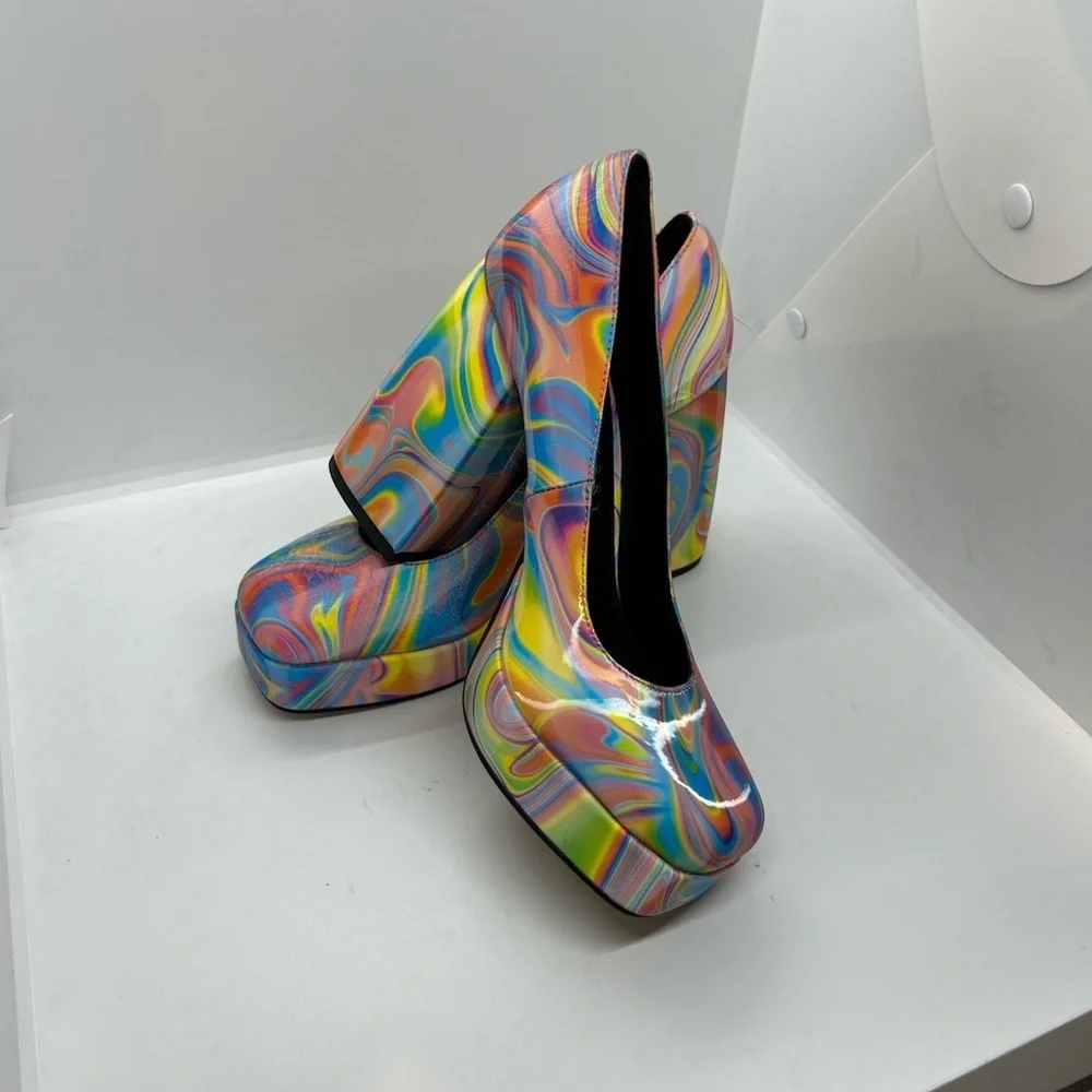 Katy Perry Collections Women's Multicolor Platform Heels Size 7M. NWOT